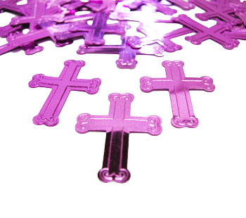 Cross Confetti, Embossed Pink Available by the Packet
